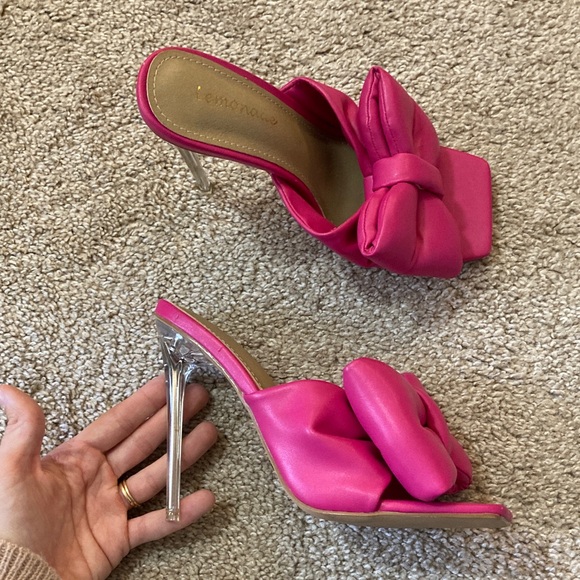Lemonade Shoes - Lemonade Pink Bow Heeled Sandals